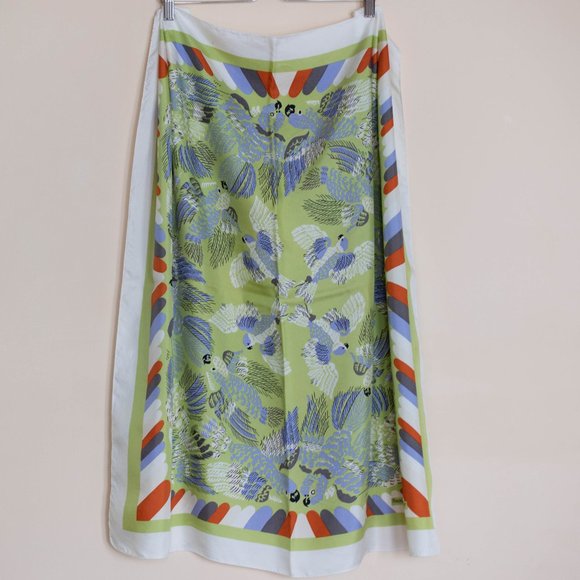 Vintage French Bianchini Ferier Pure Silk Large Scarf with Parrot Motif - Picture 5 of 5